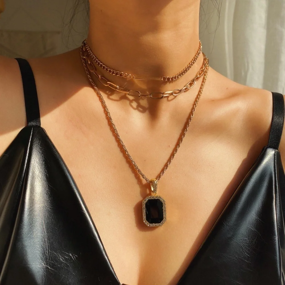 *TALULLA* Gold x Black Layered Fashion Necklace
